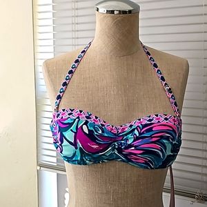 Lilly Pulitzer "Cheetah" swim top size 0 Don't Wannaleaf